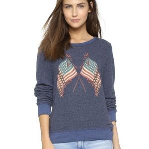 EUC Wildfox Lady Liberty Baggy Beach Jumper in Opium Blue Size Medium